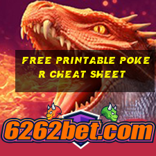 free printable poker cheat sheet