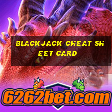 blackjack cheat sheet card