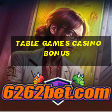 table games casino bonus