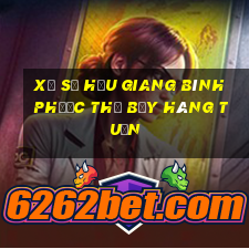 xổ số hậu giang bình phước thứ bảy hàng tuần