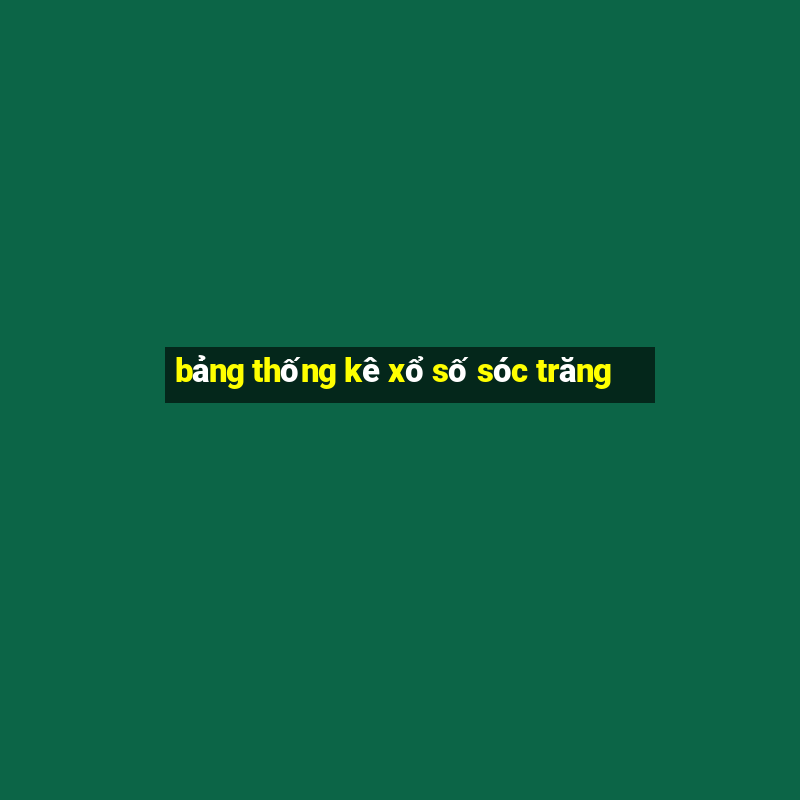 bảng thống kê xổ số sóc trăng