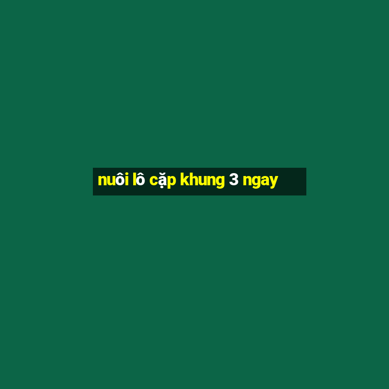 nuôi lô cặp khung 3 ngay