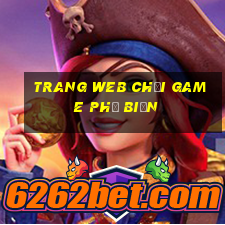 Trang web chơi game phổ biến